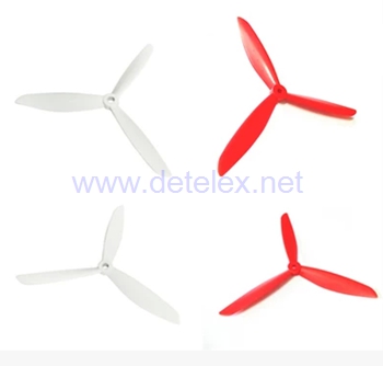 XK-X380 X380-A X380-B X380-C air dancer drone spare parts upgrade 3-leaf blades (White-Red)